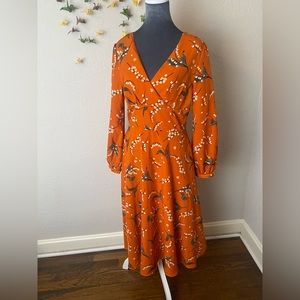 Joanie Clothing orange floral dress with pockets